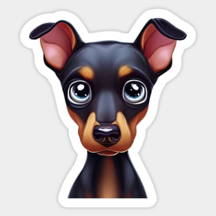 Adorable Doberman Pinscher Cartoon Sticker